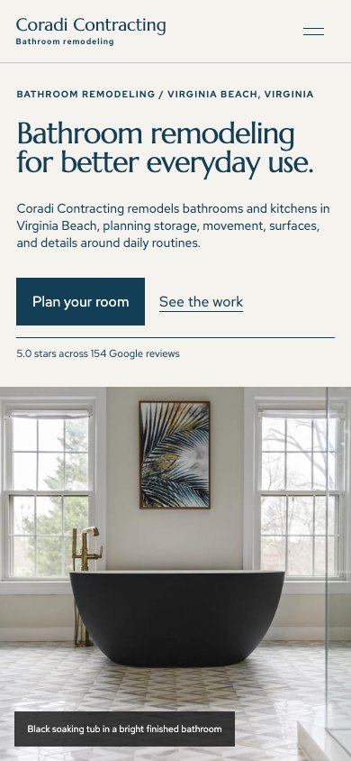 The new homepage on a phone