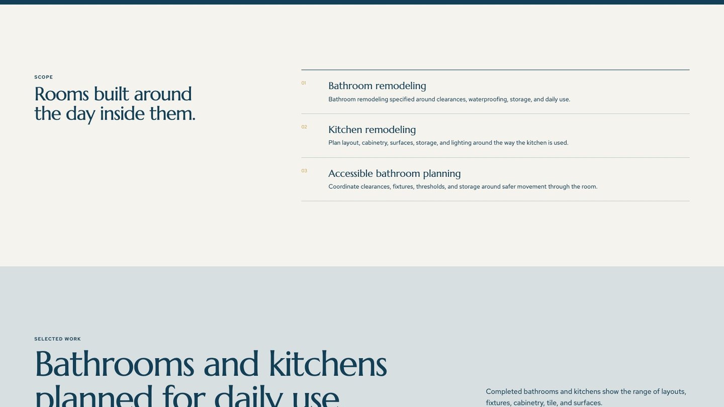 The service section of the new homepage
